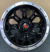 20" HAVOK H108 Wheel 🔥 20X9 -12 5X127 🔥 C.B 78.1 Black +  Machined Lip Rim 🔻